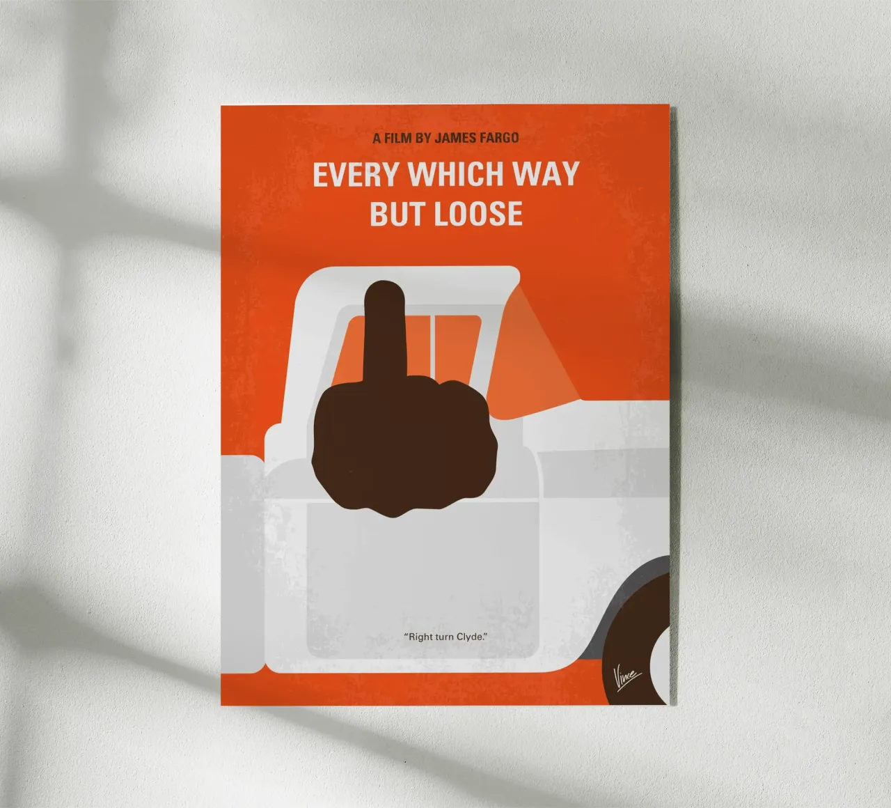 No1033 My Every Which Way But Loose minimal movie poster plexiglass da Chungkong