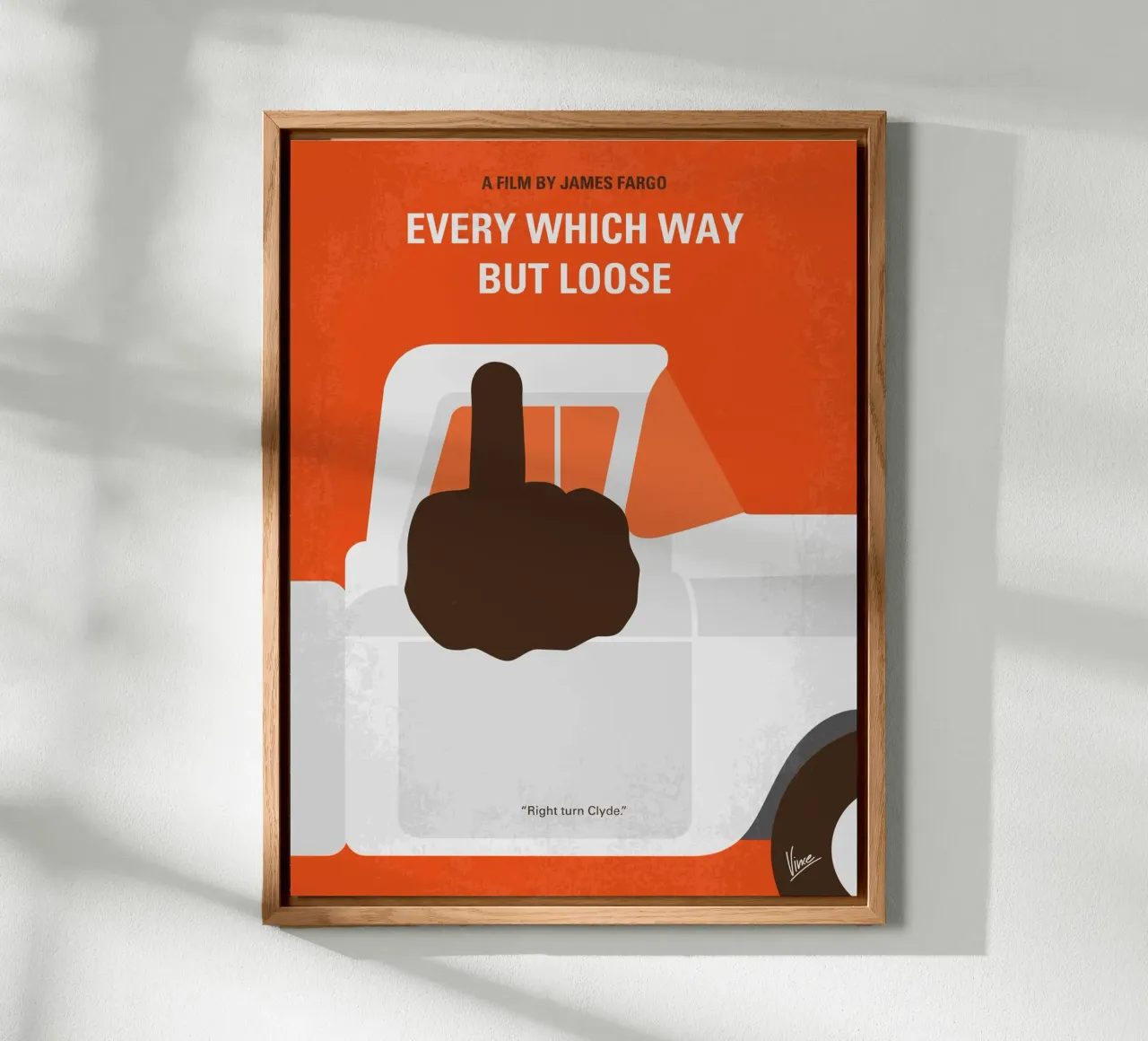 No1033 My Every Which Way But Loose minimal movie poster alluminio dibond da Chungkong