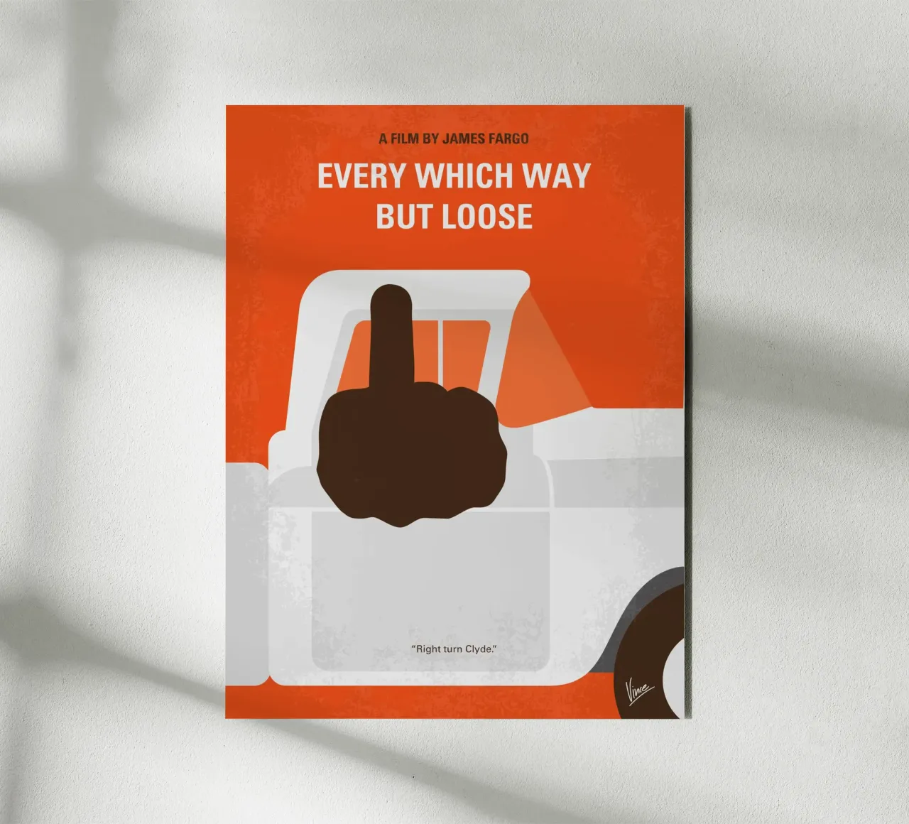 No1033 My Every Which Way But Loose minimal movie poster alluminio dibond da Chungkong