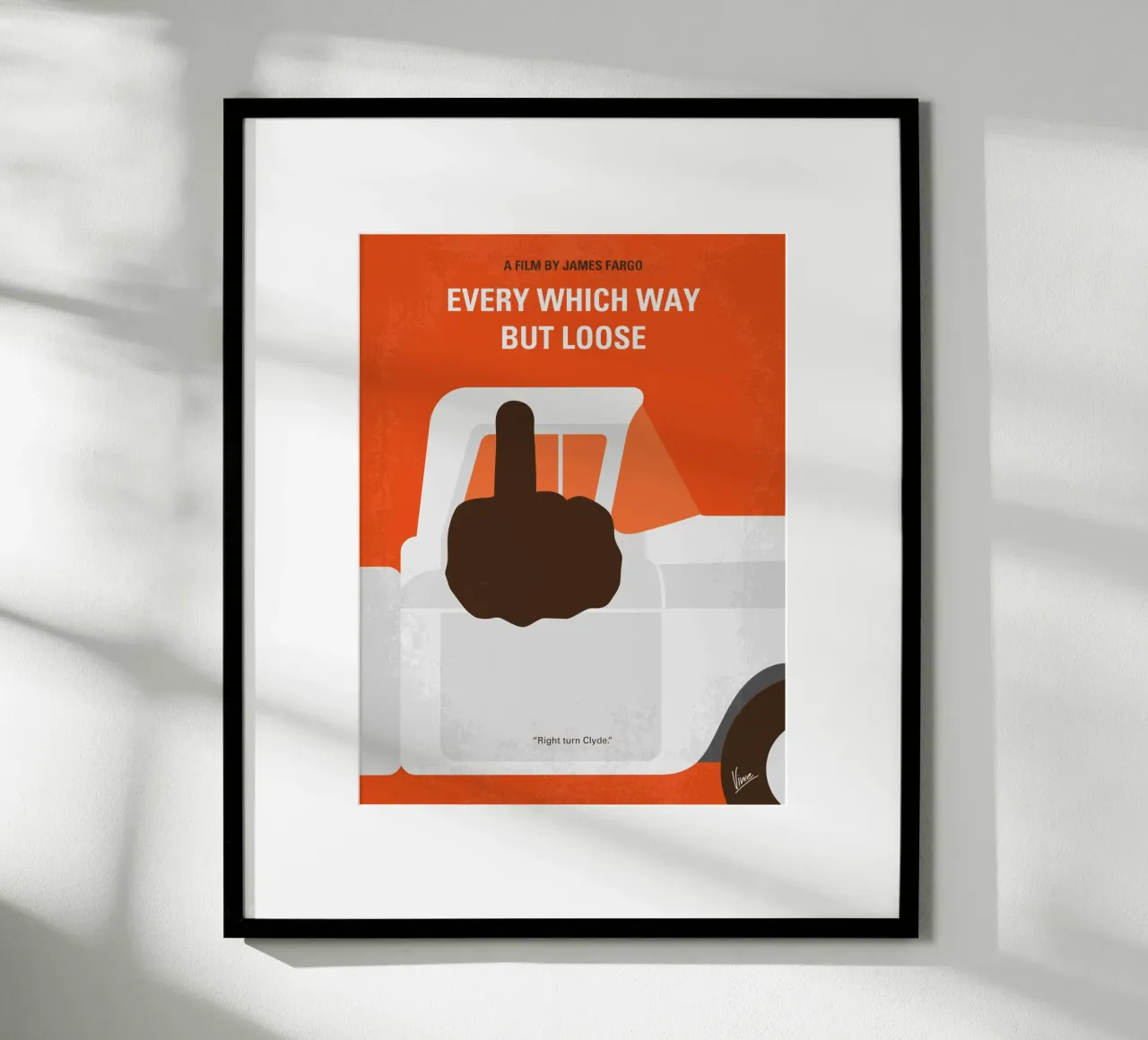 No1033 My Every Which Way But Loose minimal movie poster carta hahnemühle da Chungkong