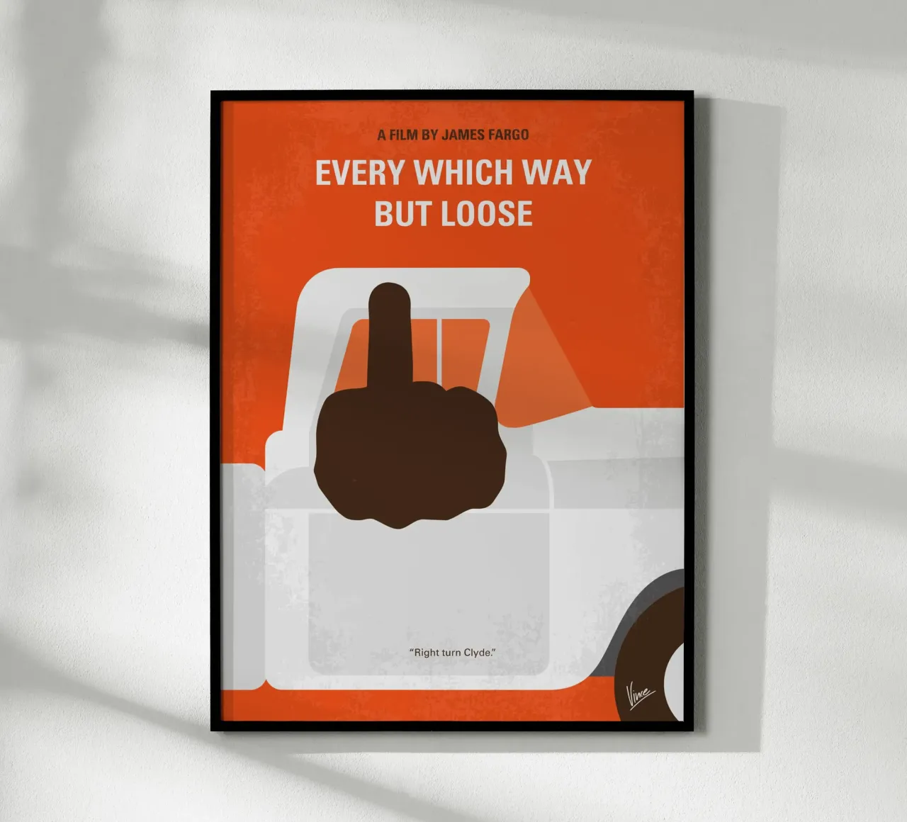 No1033 My Every Which Way But Loose minimal movie poster carta hahnemühle da Chungkong