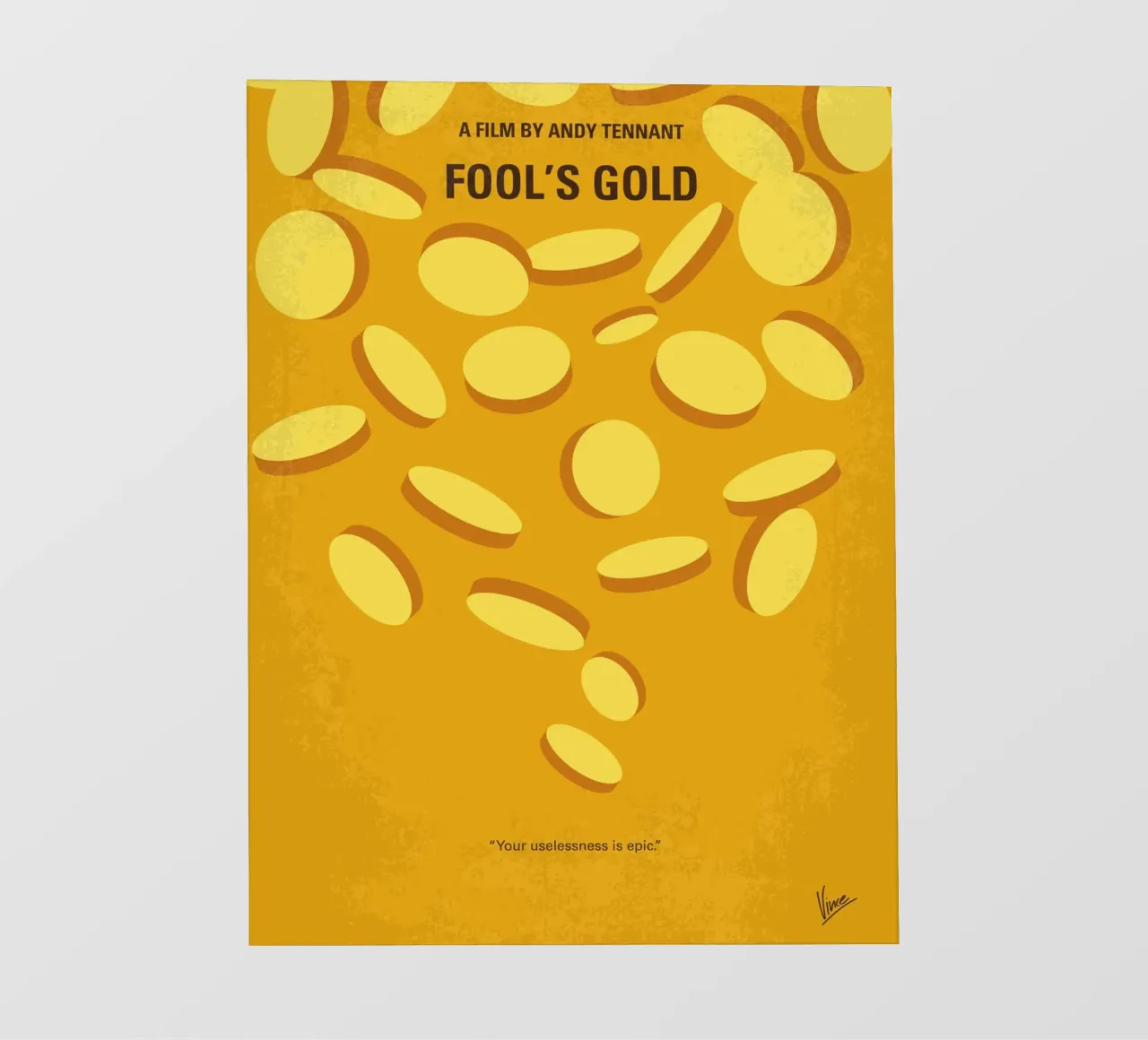 No1034 My Fools Gold minimal movie poster telo in pvc da Chungkong