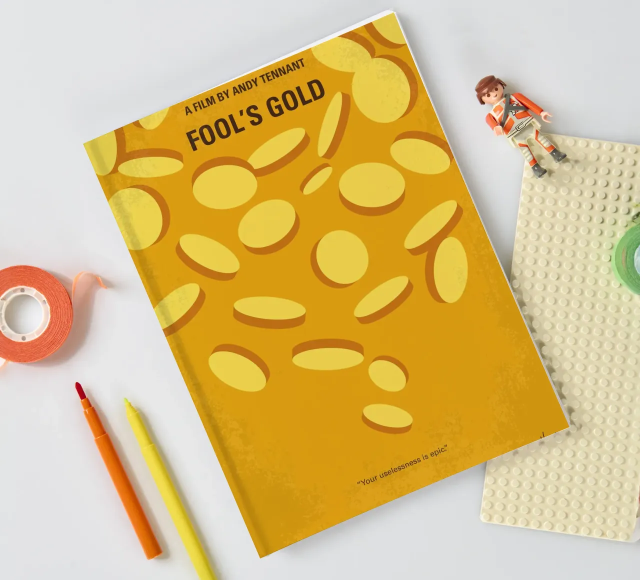 No1034 My Fools Gold minimal movie poster notebook by Chungkong