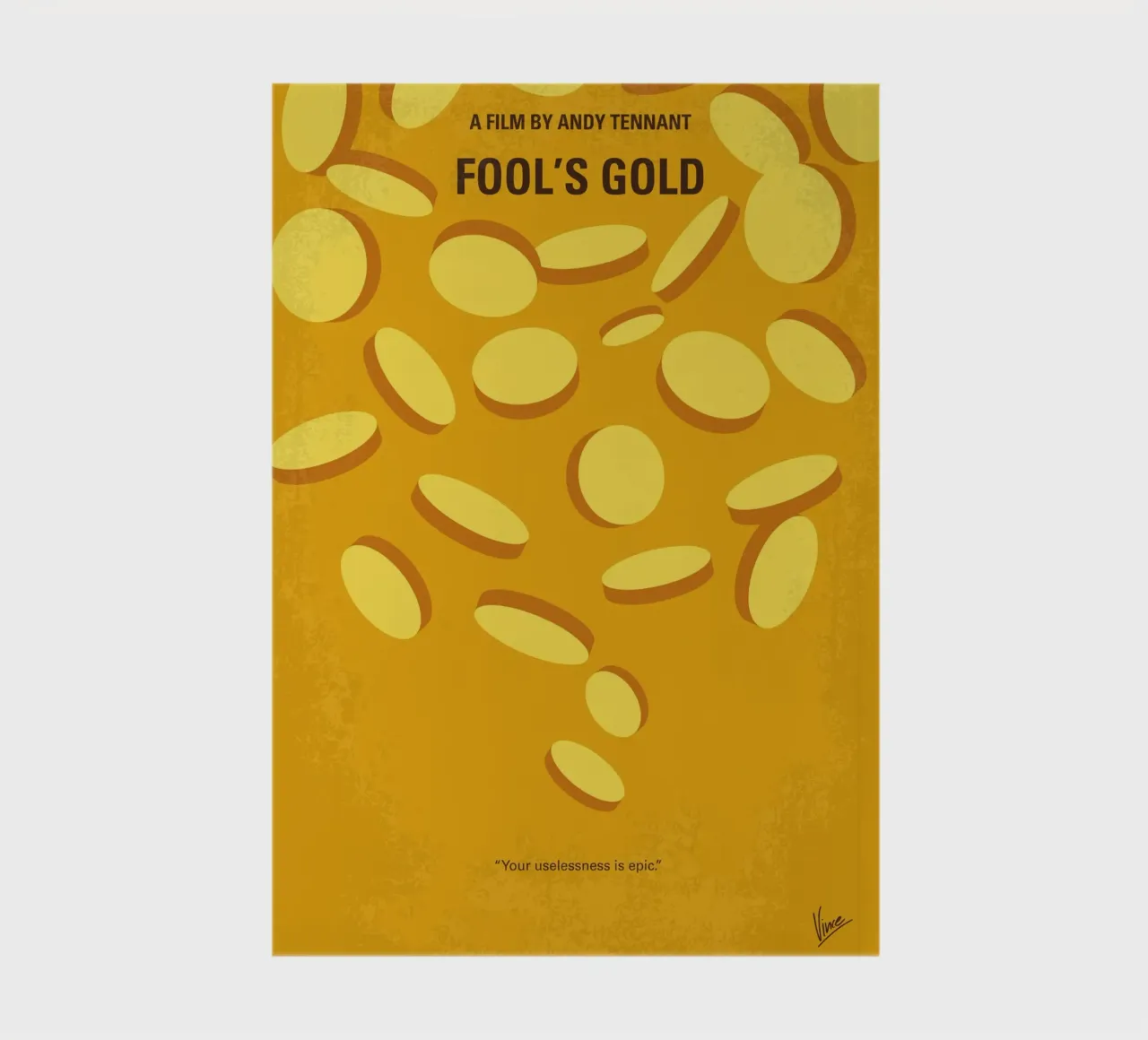 No1034 My Fools Gold minimal movie poster notebook by Chungkong
