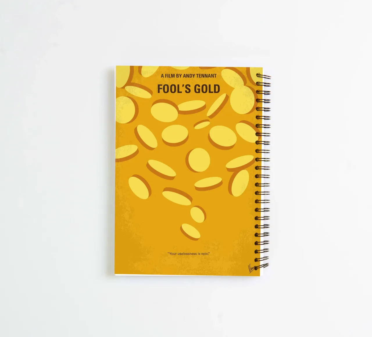 No1034 My Fools Gold minimal movie poster spiral notebook by Chungkong
