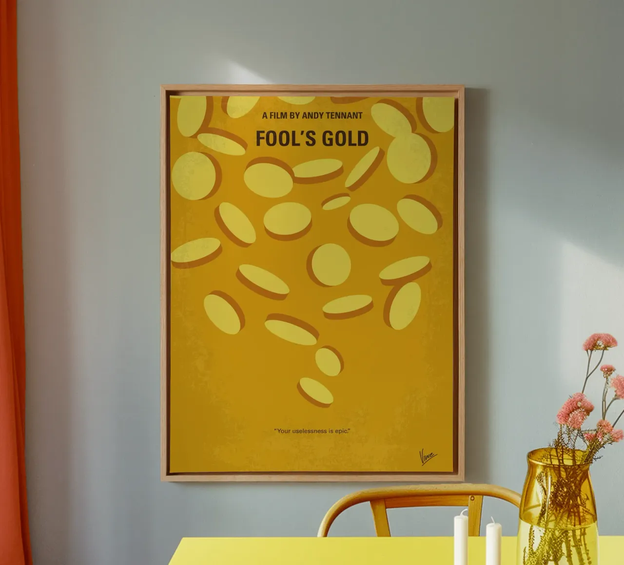 No1034 My Fools Gold minimal movie poster tela da Chungkong
