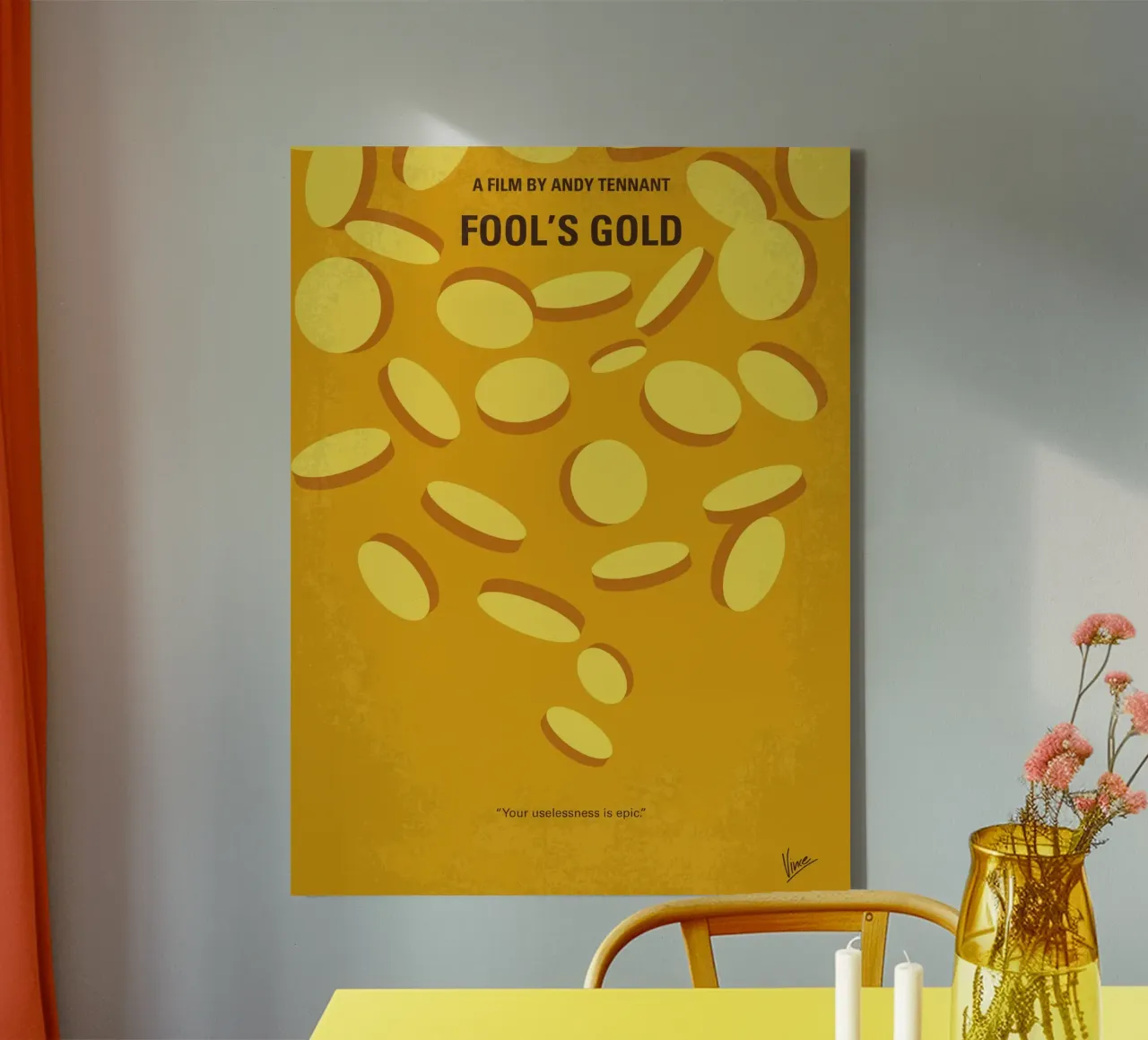 No1034 My Fools Gold minimal movie poster tela da Chungkong