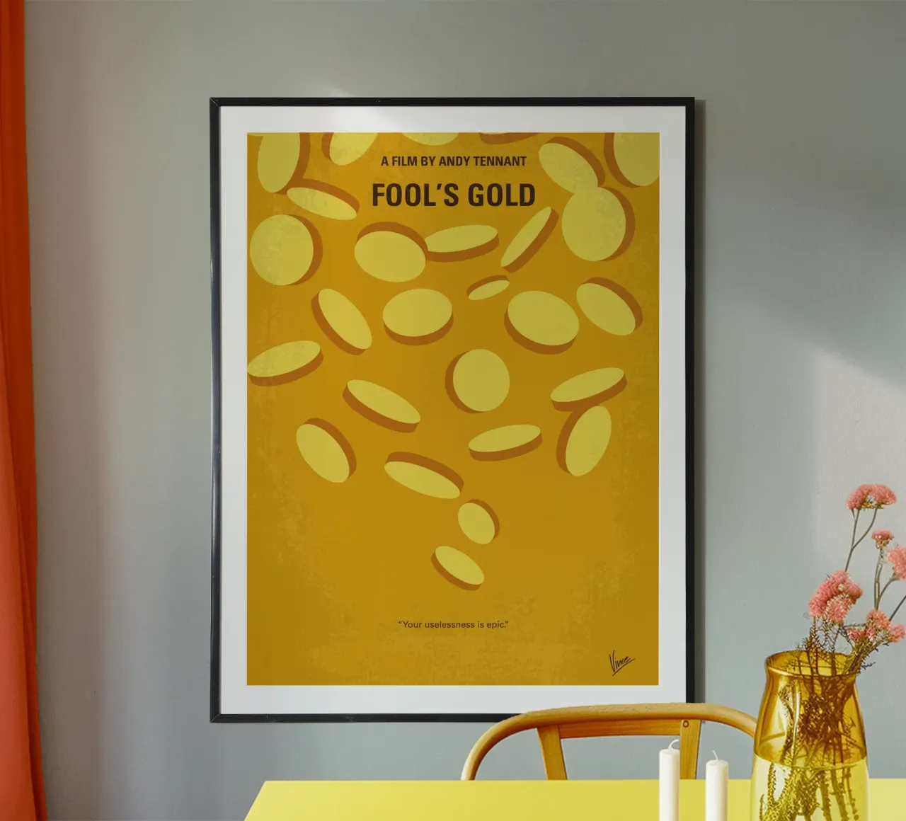 No1034 My Fools Gold minimal movie poster carta hahnemühle da Chungkong