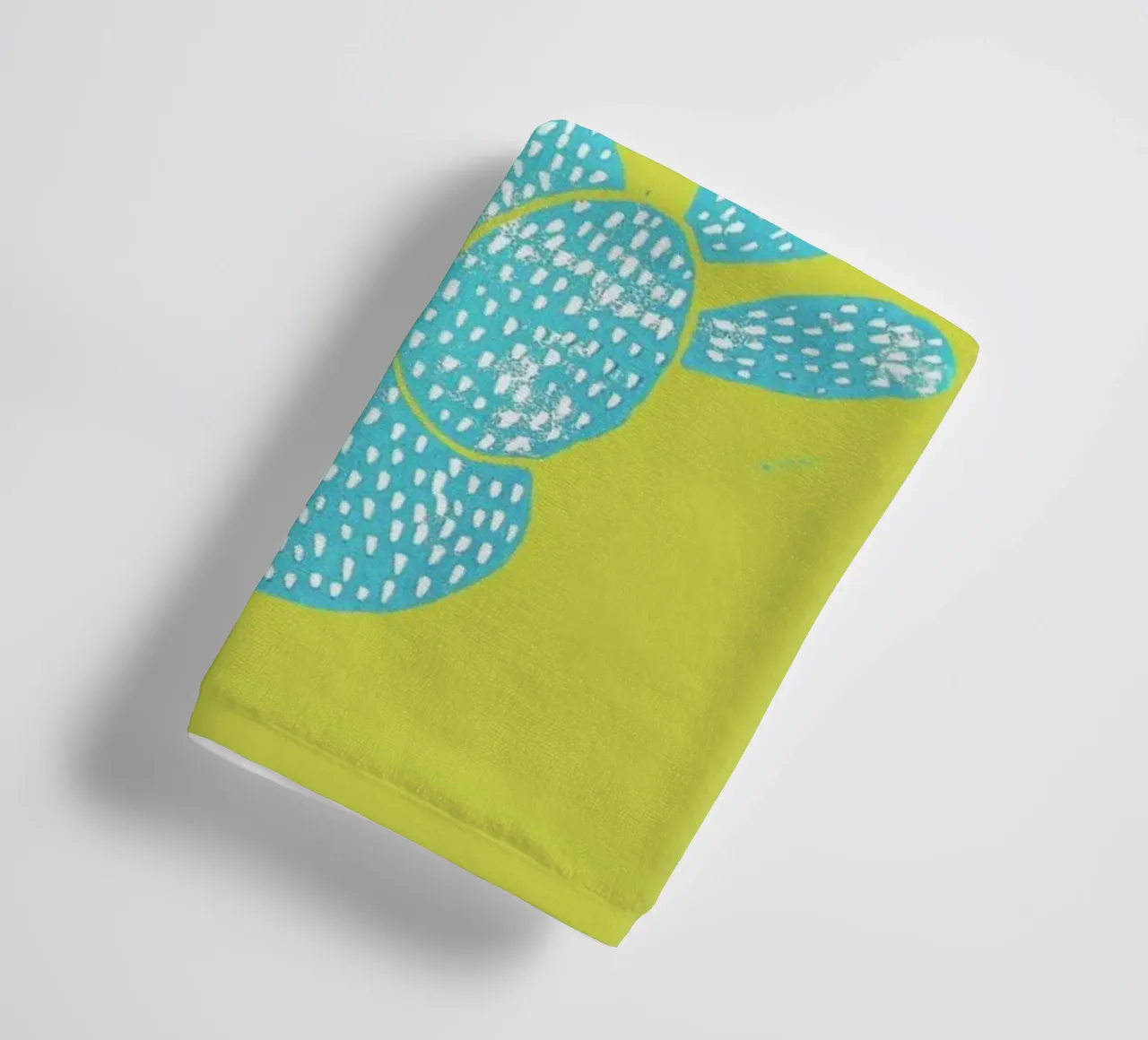 Linocut Cacti Desert Blue asciugamano da bagno da Bianca Green