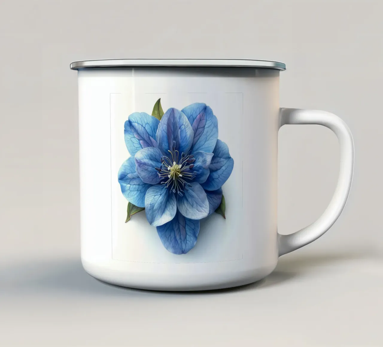 Delphinium bloem 3 emaille mok van Bold Blooms
