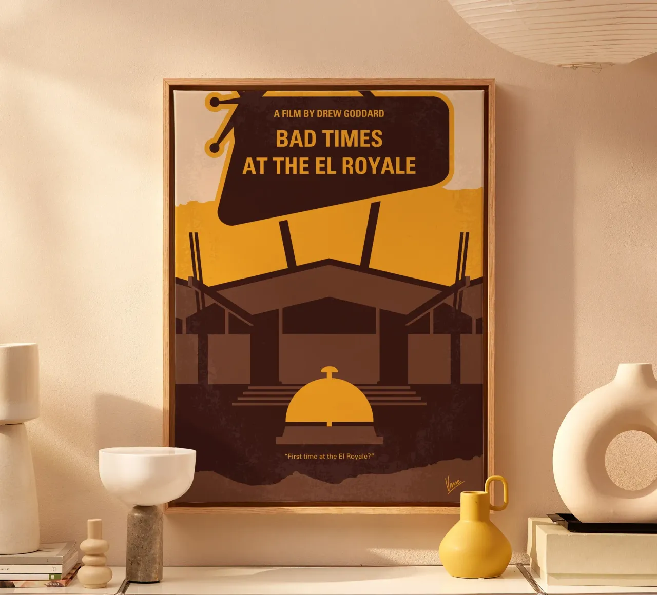 No1044 My Bad Times at the El Royale minimal movie poster tela con Cornice a cassetta da Chungkong