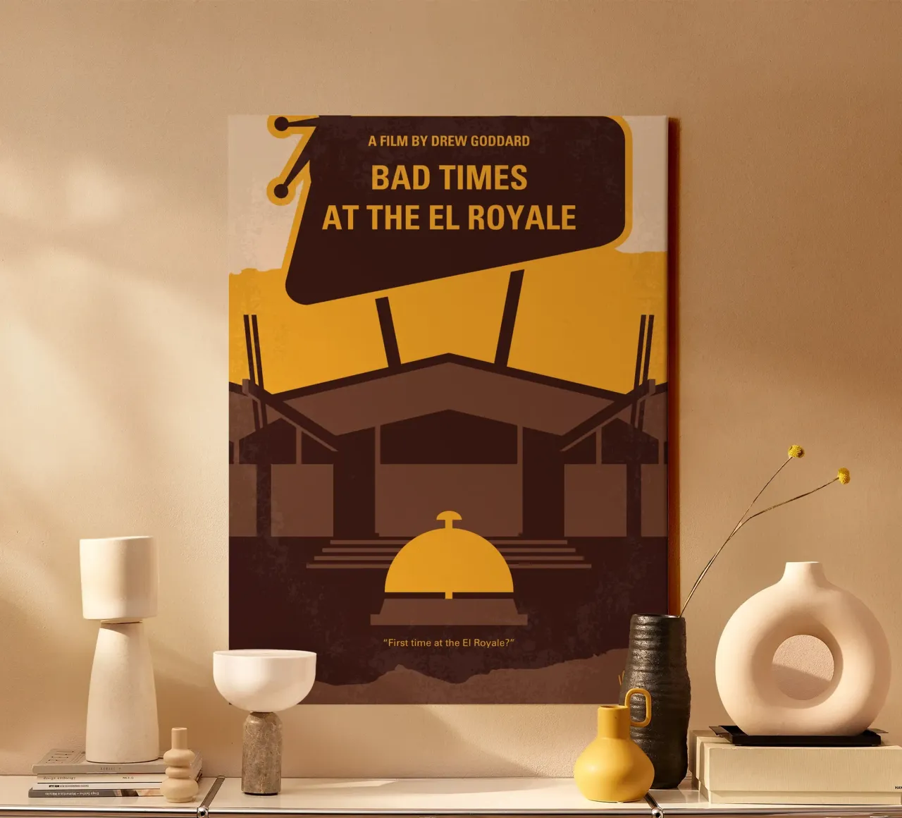 No1044 My Bad Times at the El Royale minimal movie poster tela con Cornice a cassetta da Chungkong