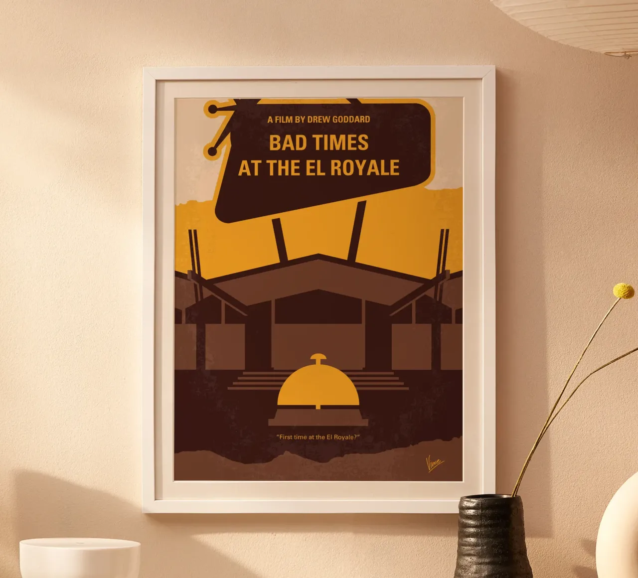No1044 My Bad Times at the El Royale minimal movie poster poster con telaio in legno da Chungkong