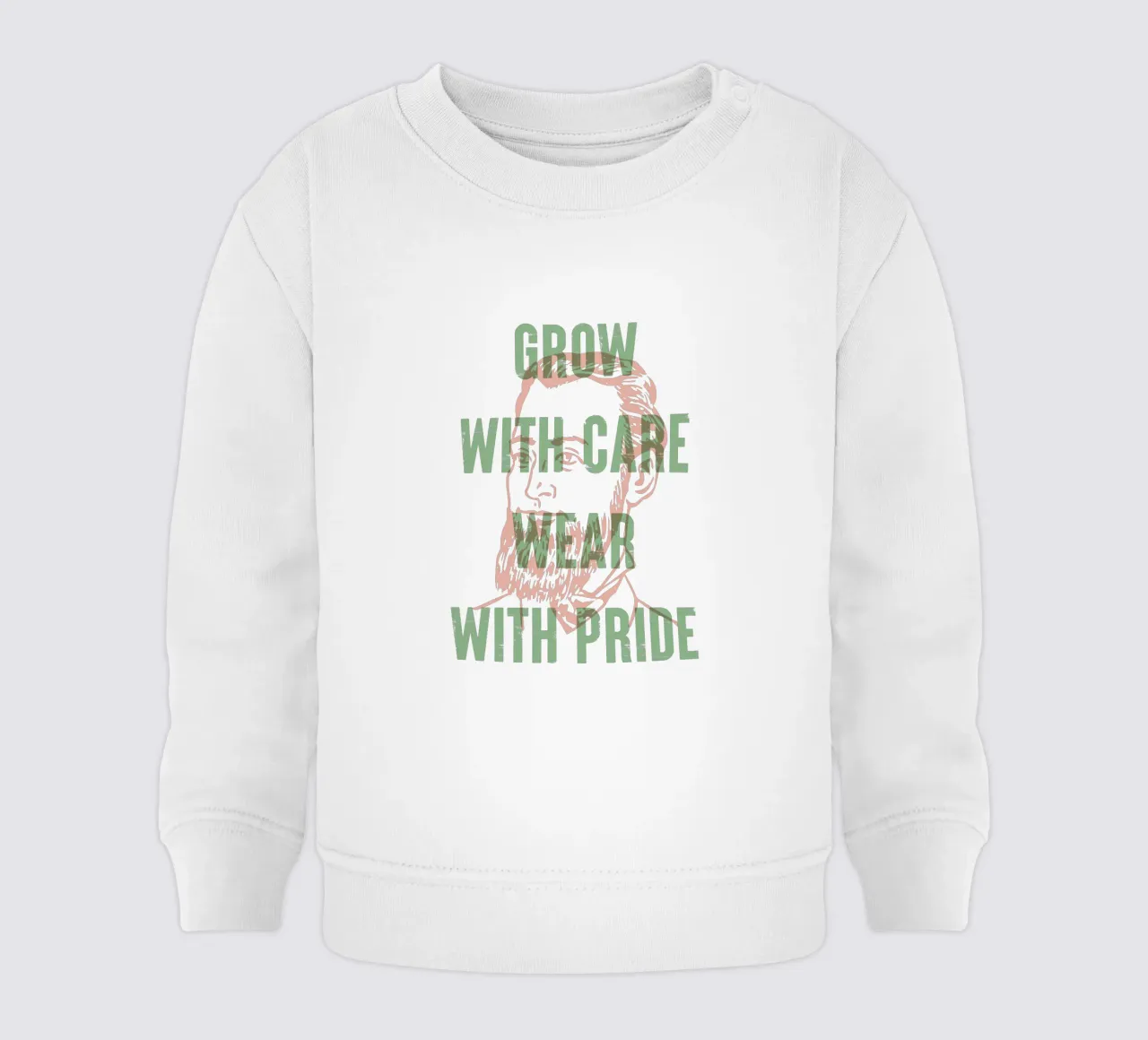 Crescere con cura e indossare con orgoglio felpa neonato da Vintagrafica