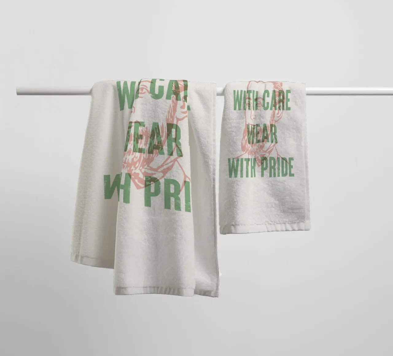 Crescere con cura e indossare con orgoglio asciugamano da bagno da Vintagrafica