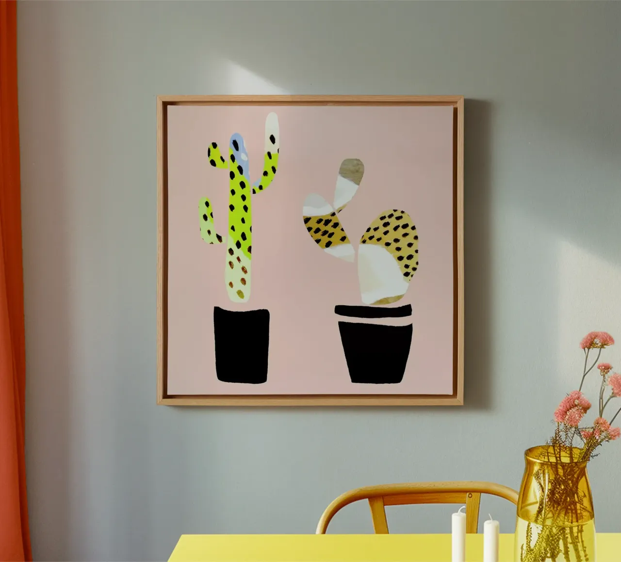 Cactus tela con Cornice a cassetta da Farina Kuklinski