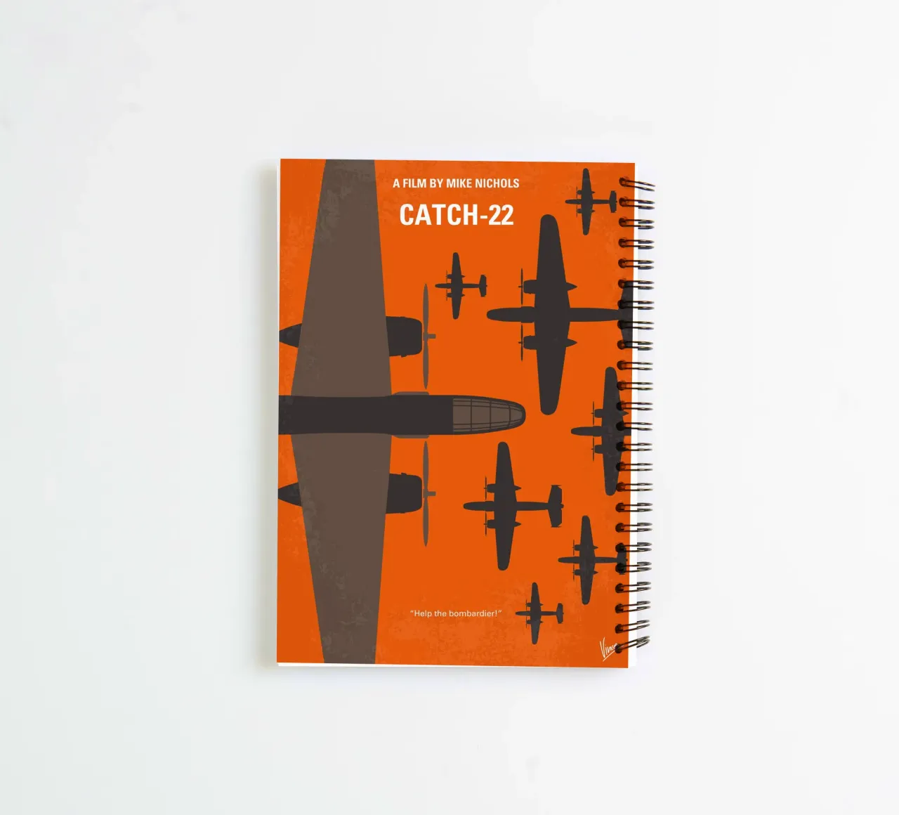 No1047 My Catch 22 minimal movie poster spiral notebook by Chungkong