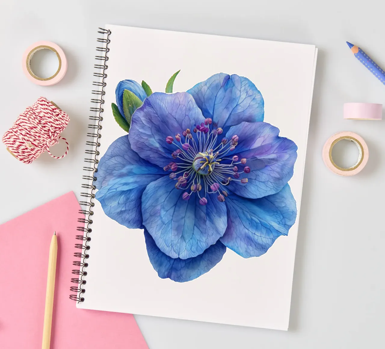Delphinium Flower 1 spiral notebook by Bold Blooms
