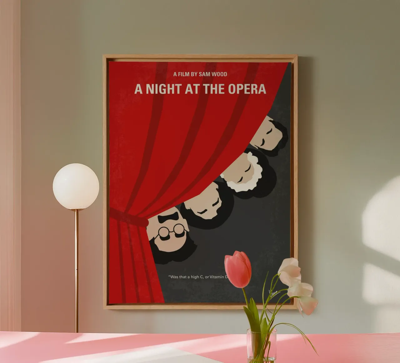 No1053 My A Night at the Opera minimal movie poster tela con Cornice a cassetta da Chungkong