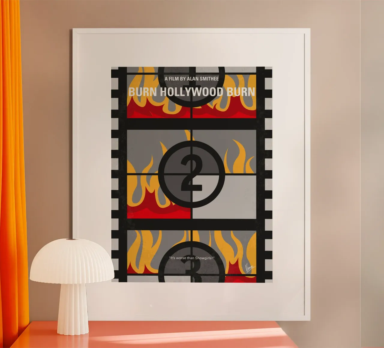 No1056 My Burn Hollywood Burn minimal movie poster poster con telaio in plastica da Chungkong