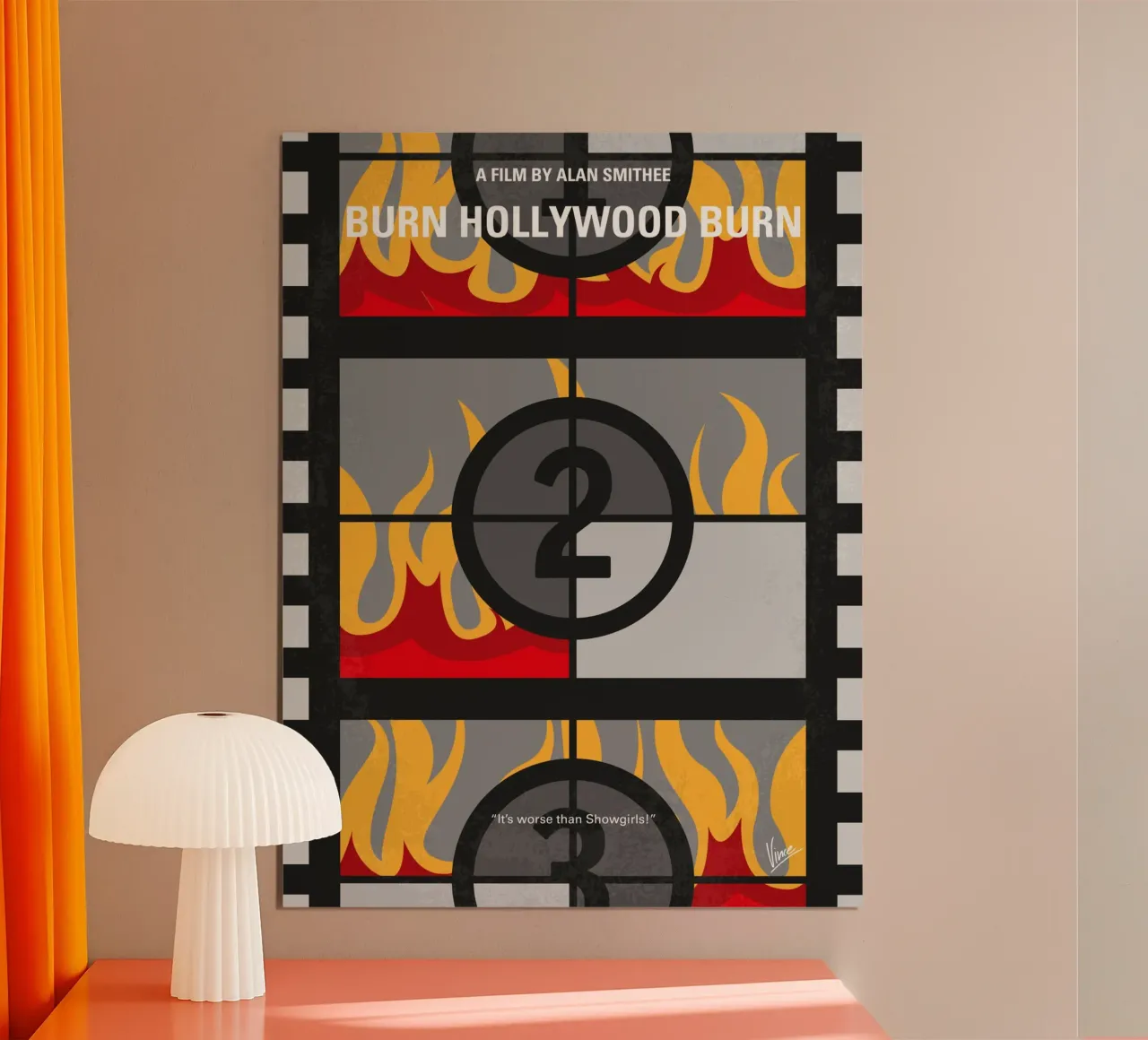 No1056 My Burn Hollywood Burn minimal movie poster poster con telaio in plastica da Chungkong