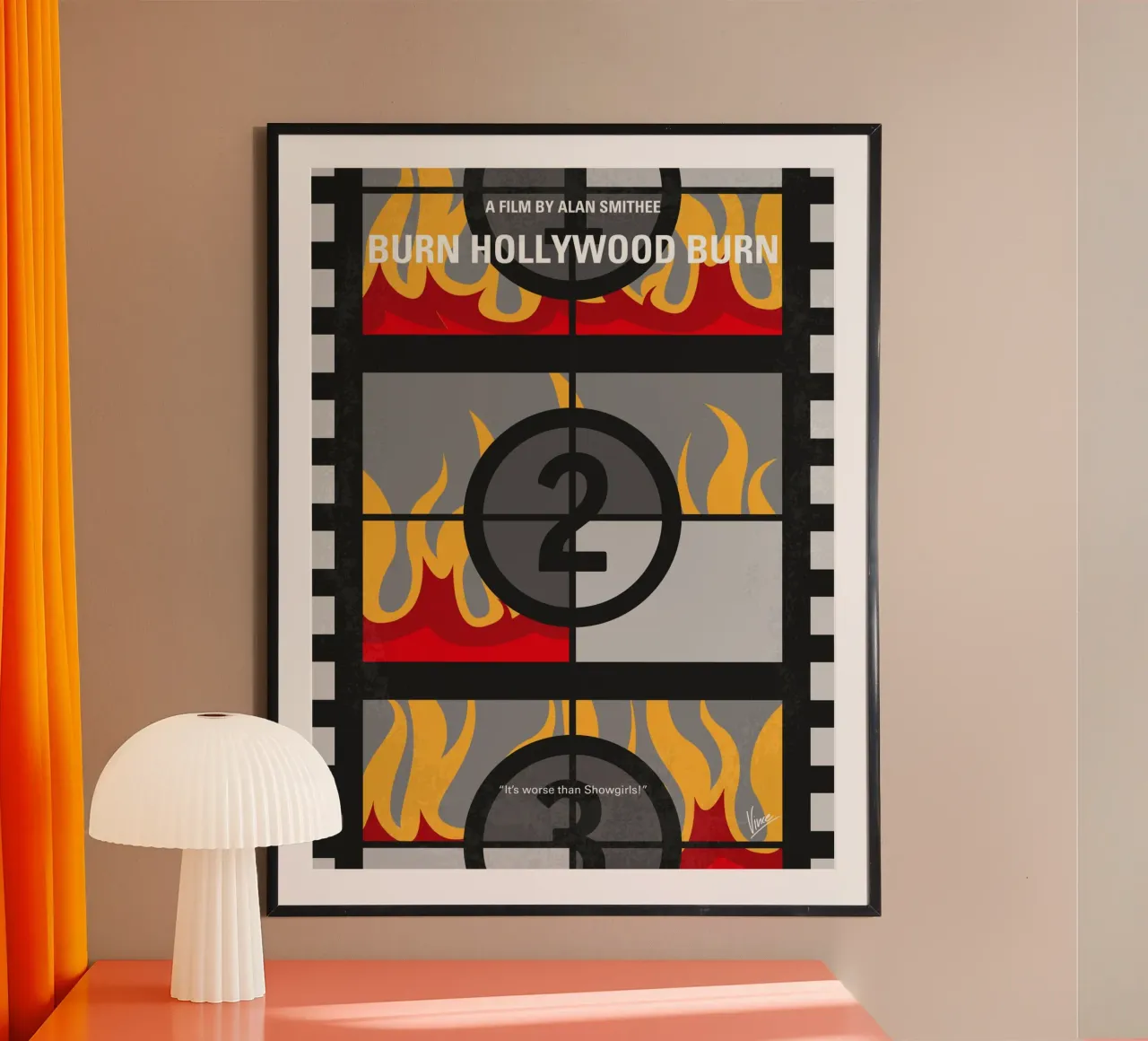 No1056 My Burn Hollywood Burn minimal movie poster poster con telaio in plastica da Chungkong