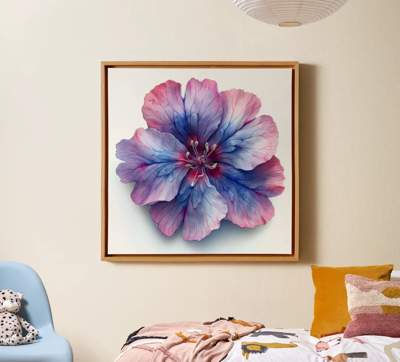 Dianthus Bloem 1 canvas met Baklijst van Bold Blooms