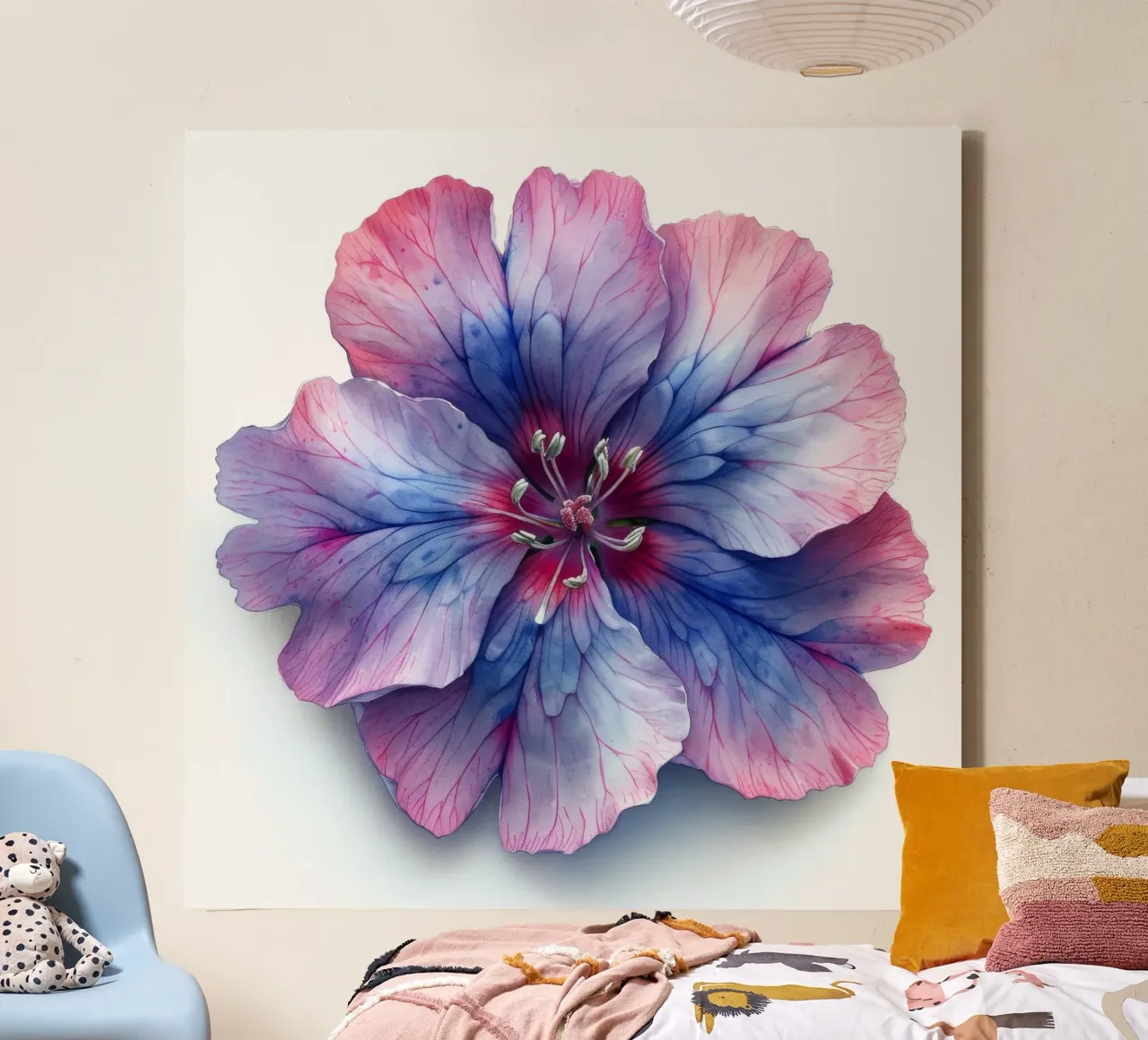 Dianthus Bloem 1 canvas met Baklijst van Bold Blooms