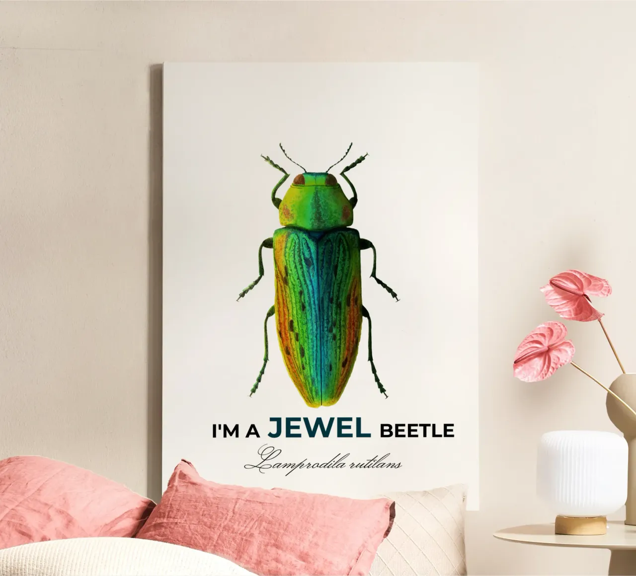 Juweelkever - Lamprodila rutilans canvas met Baklijst van Ivona Maris