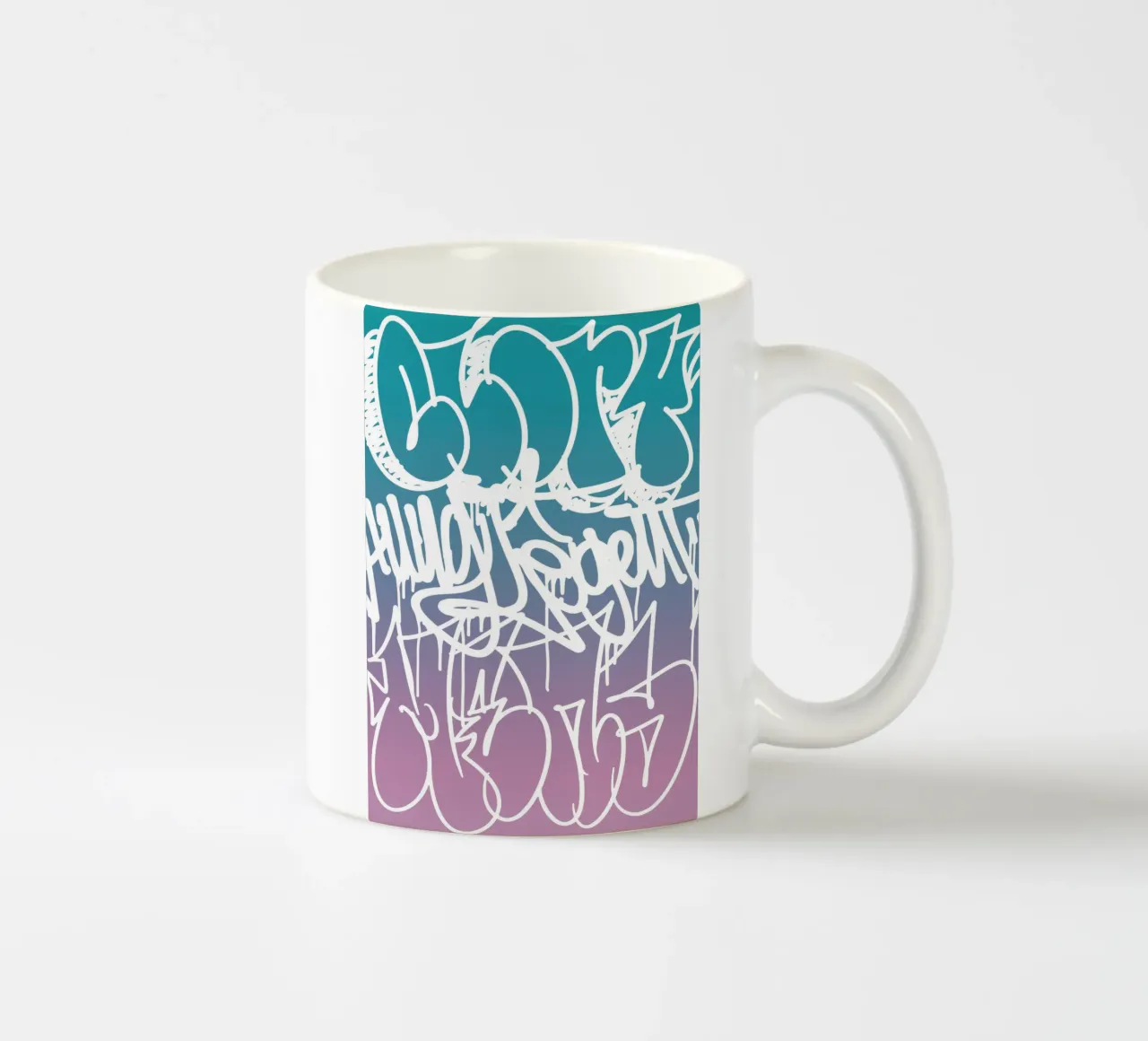 Graffiti rosa Keramik Tasse von Flo Klein