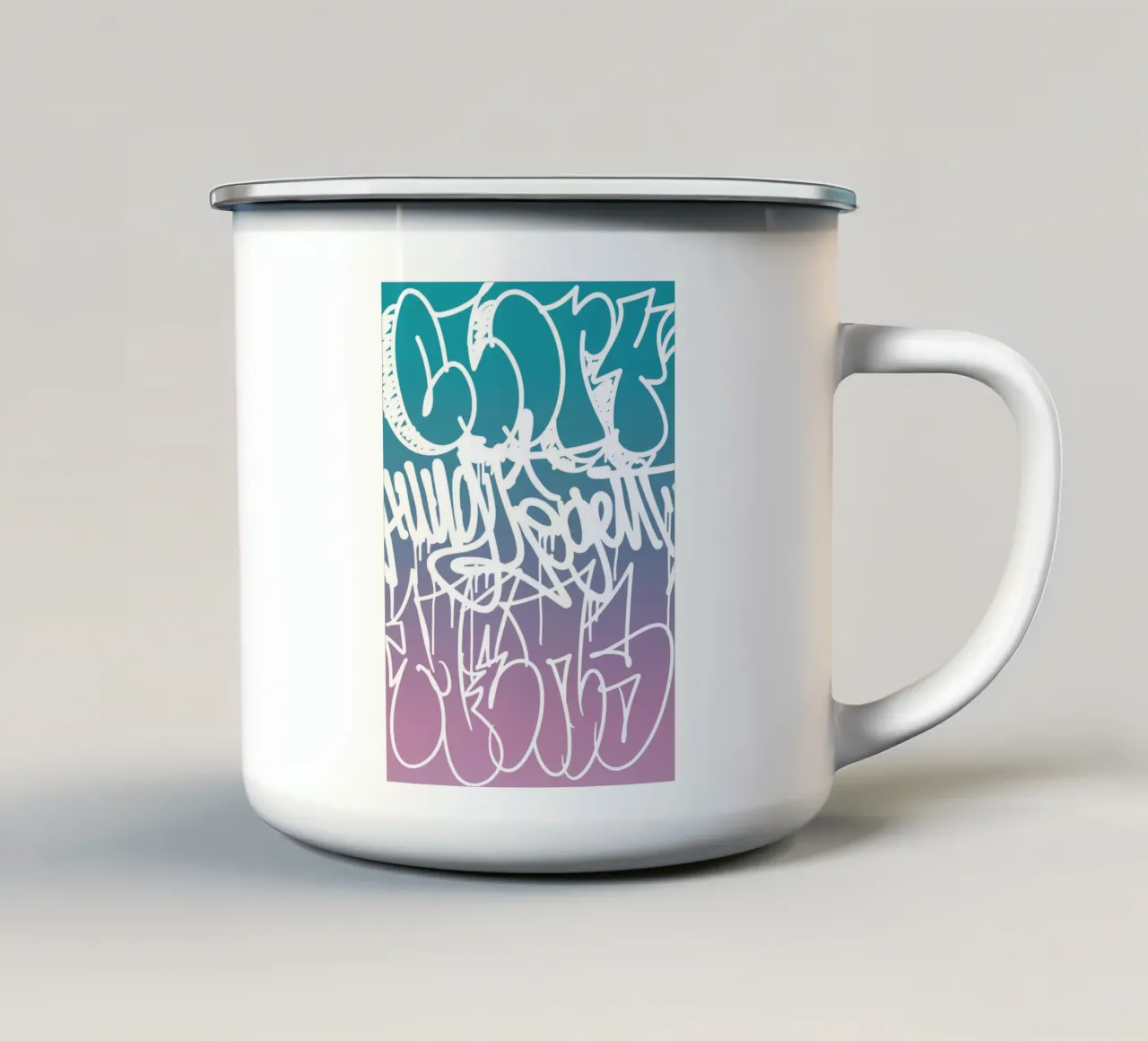 Graffiti rosa tazza in smalto da Flo Klein