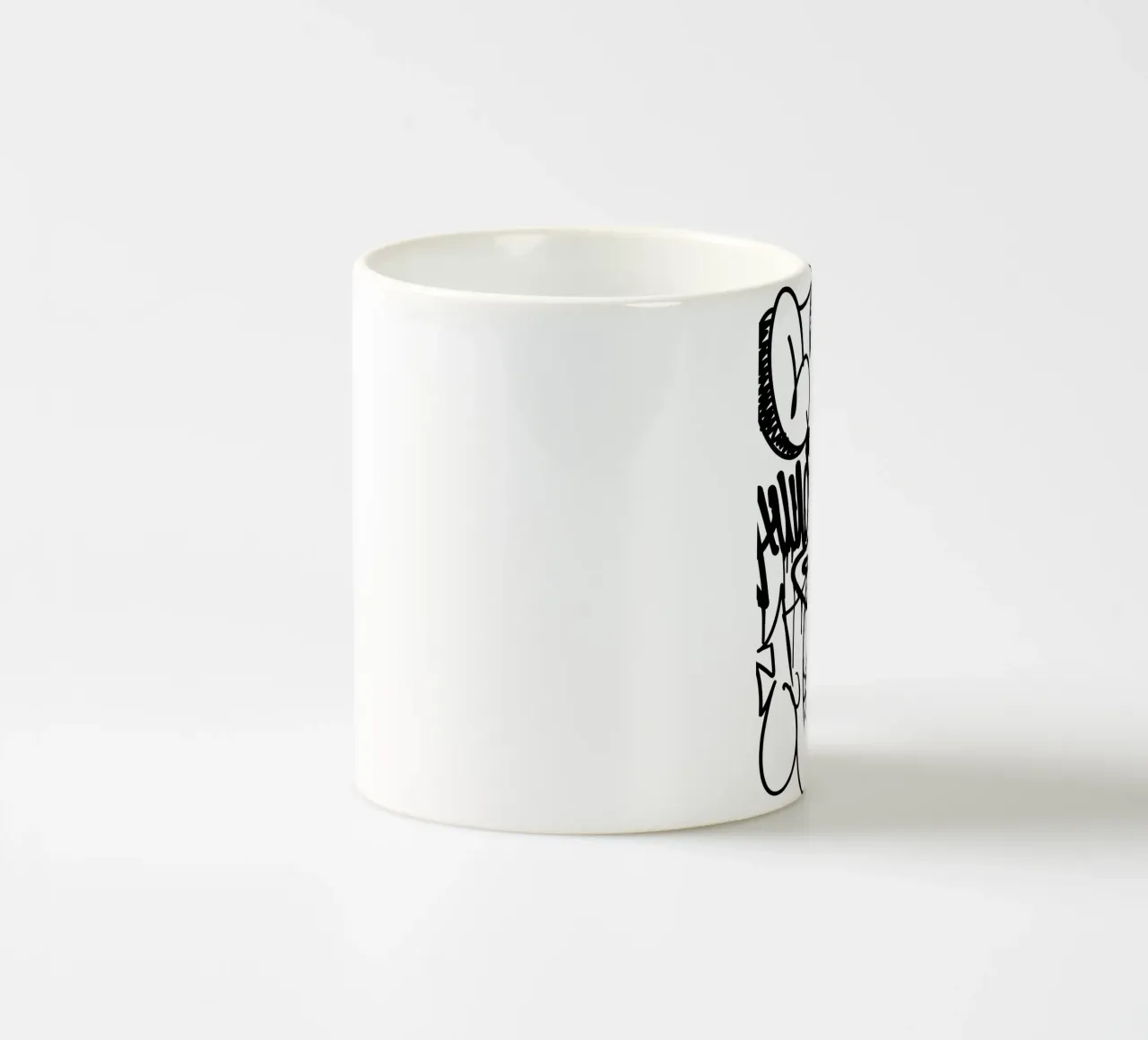 Black and White Graffiti tazza in ceramica da Flo Klein