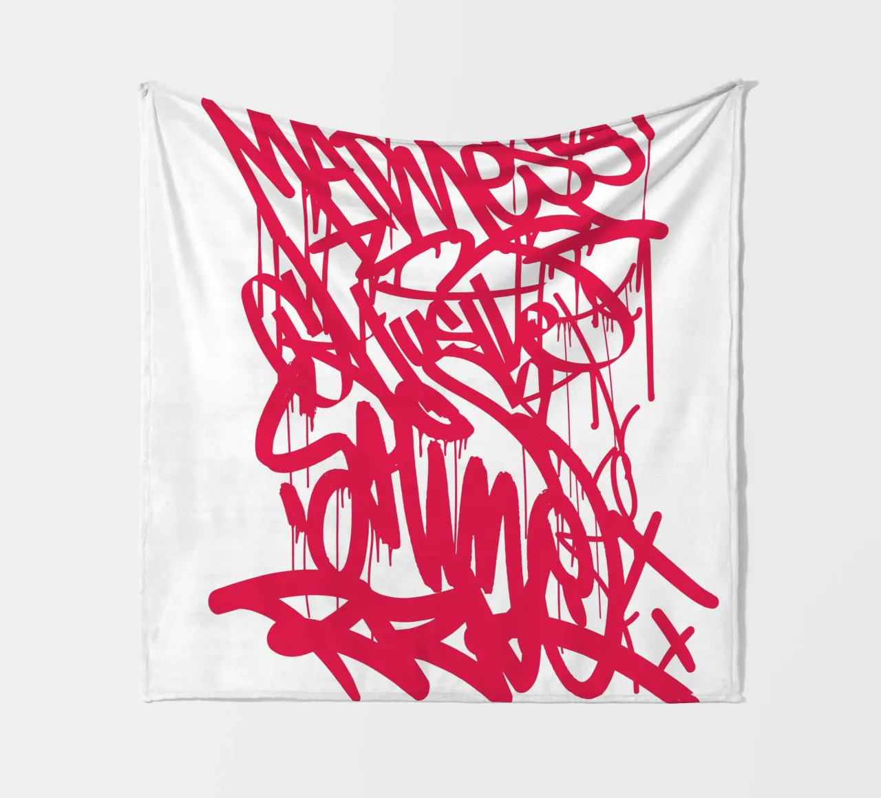 Graffiti RED fleecedeken van Flo Klein
