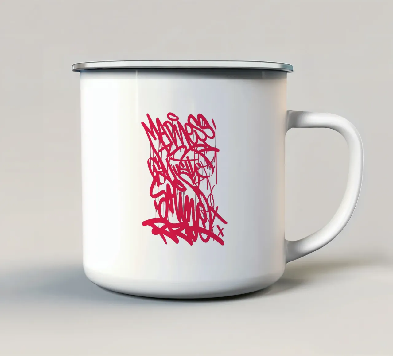 Graffiti RED tazza in smalto da Flo Klein