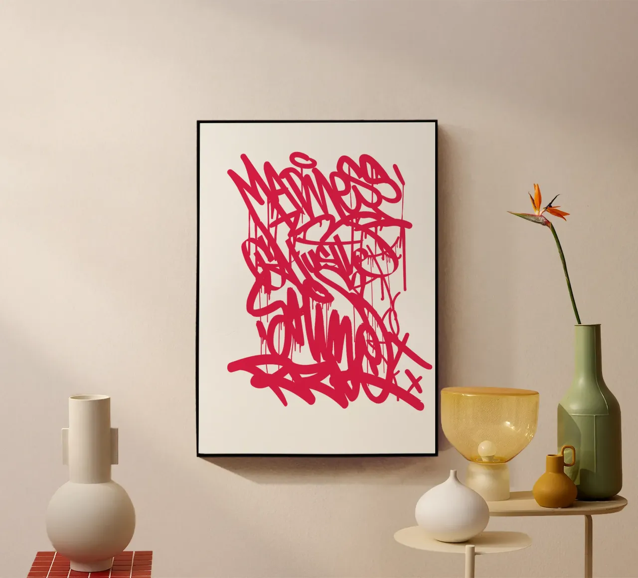 Graffiti RED plexiglass da Flo Klein