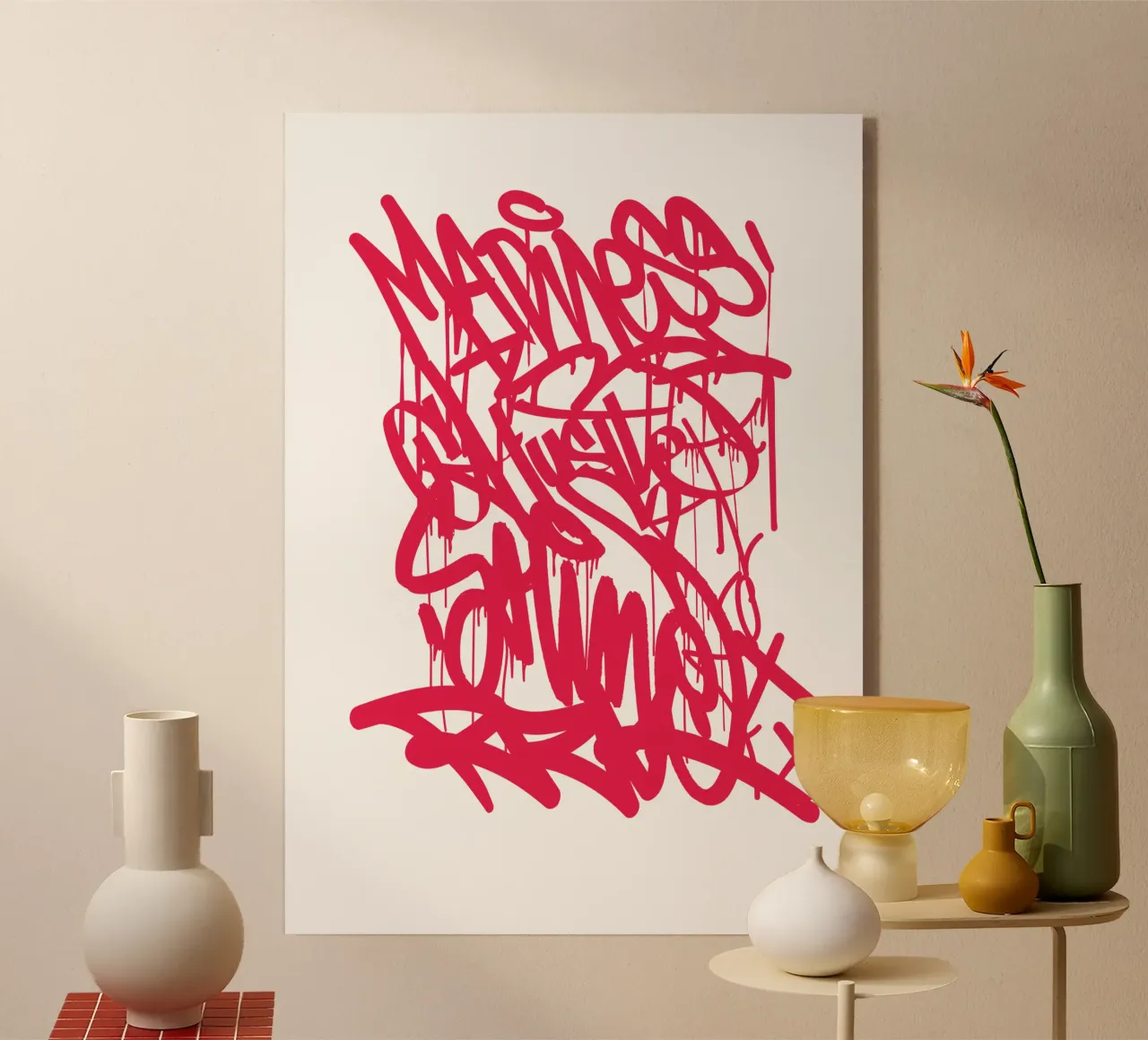 Graffiti RED plexiglass da Flo Klein