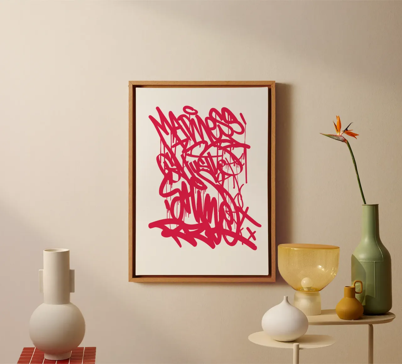 Graffiti RED canvas by Flo Klein