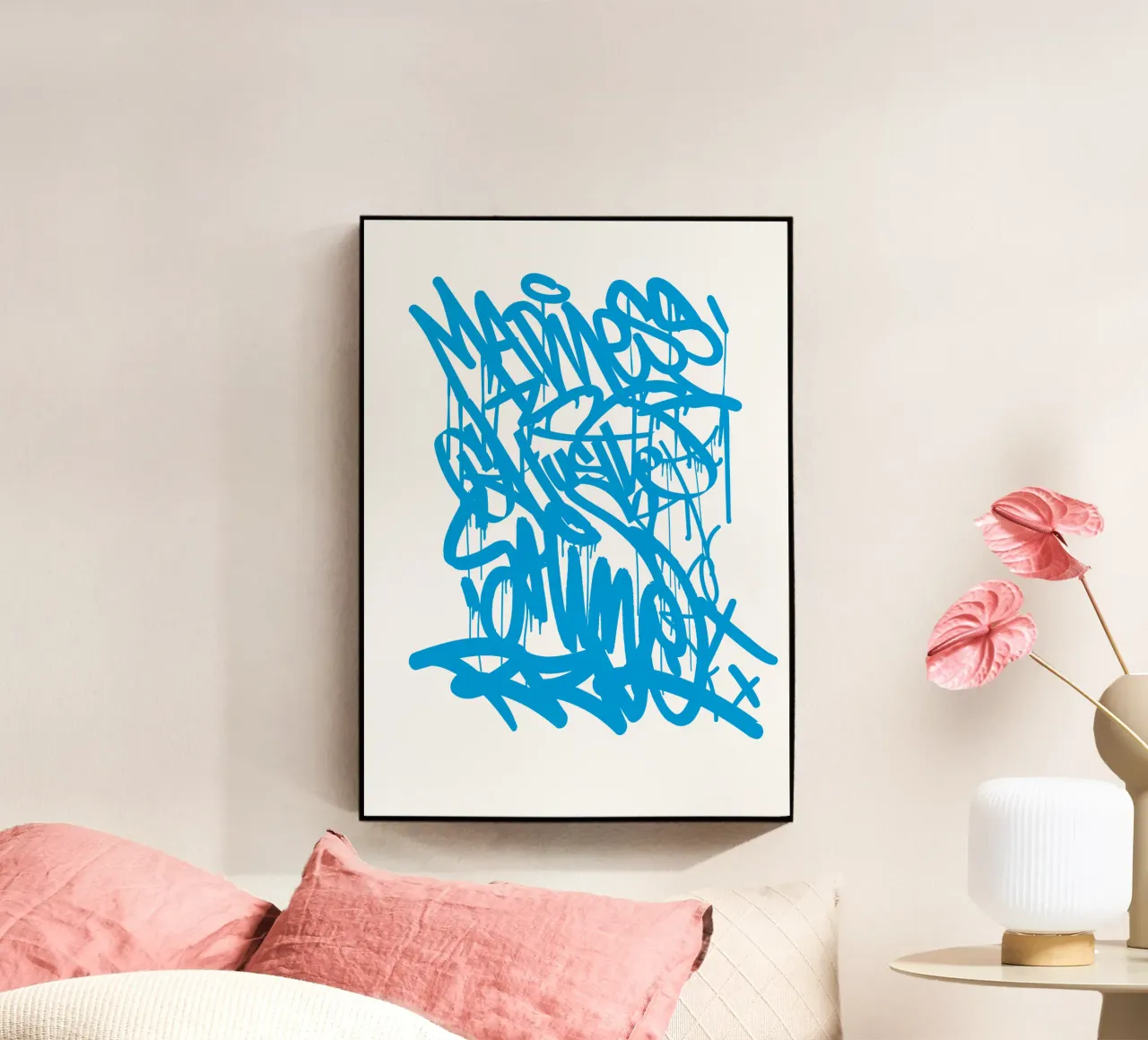 Graffiti blue plexiglass da Flo Klein