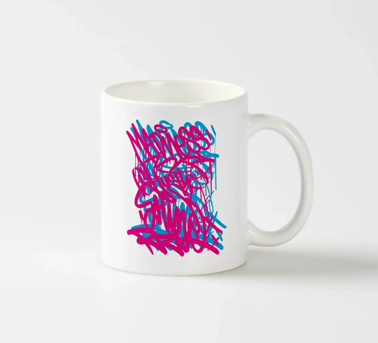 Graffiti red and blue tazza in ceramica da Flo Klein