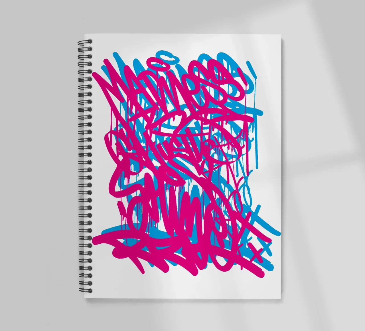 Graffiti red and blue spiral notebook by Flo Klein