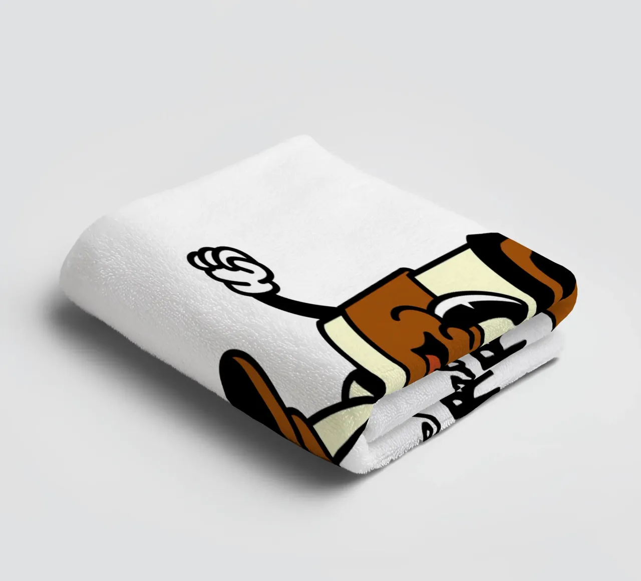 Mehr Espresso, weniger Depresso, Retro-Kaffee zum Mitnehmen Cartoon Handtuch von Peaches Art Prints