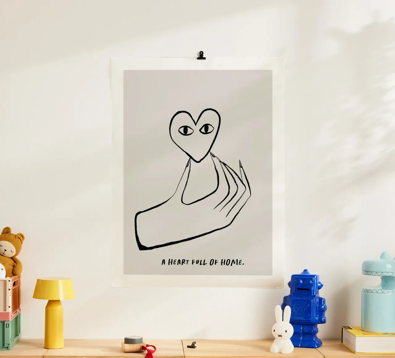 A Heart Full Of Home poster con telaio in legno da treechild