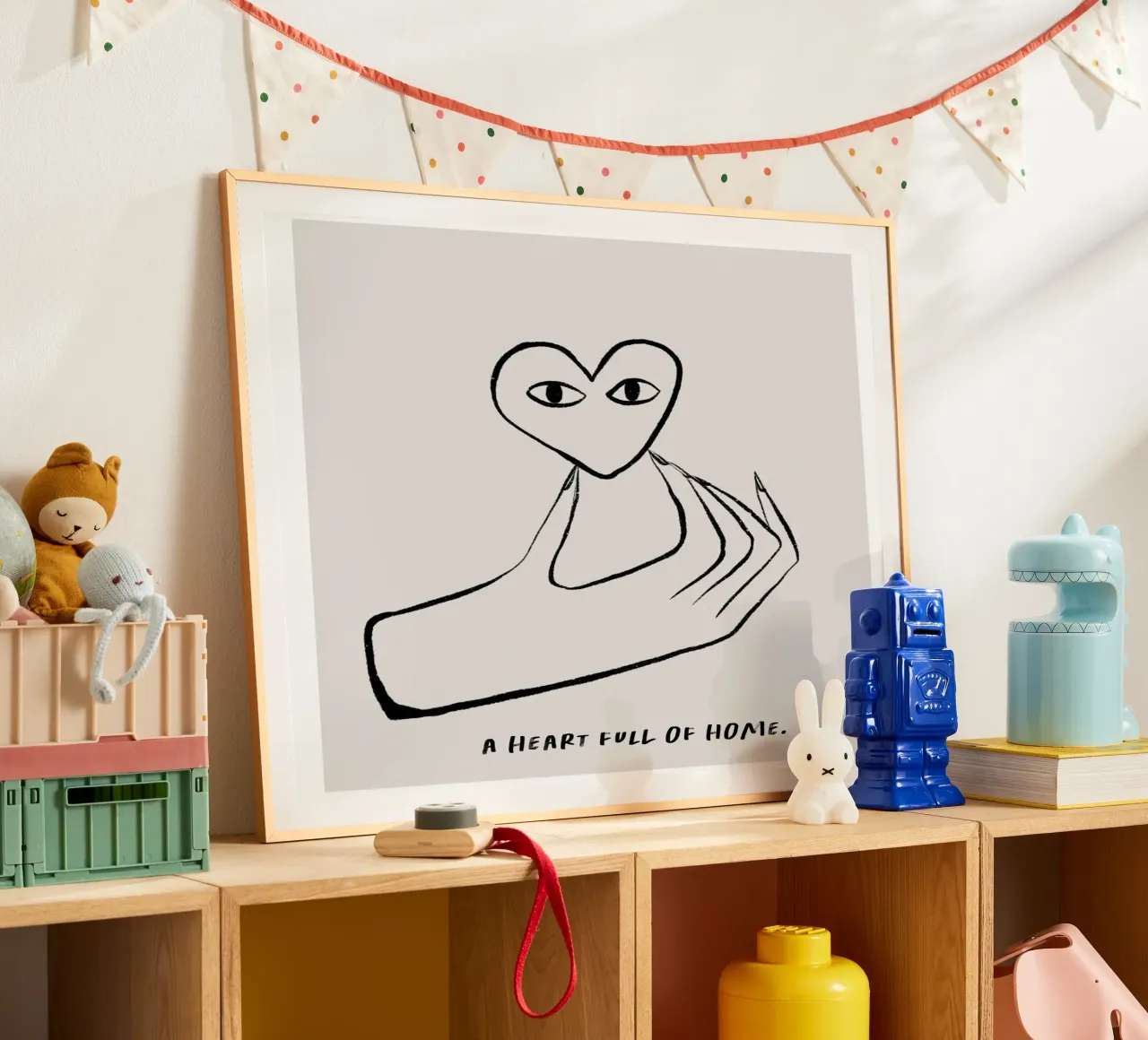A Heart Full Of Home poster con telaio in legno da treechild