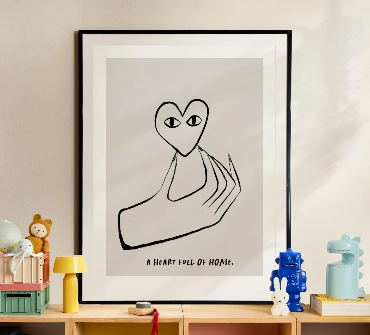 A Heart Full Of Home poster con telaio in legno da treechild