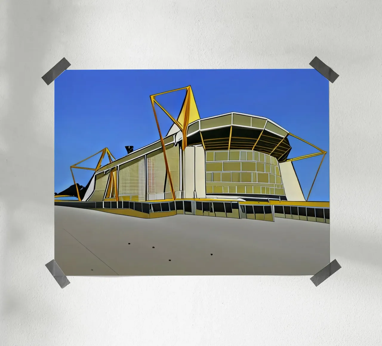 Escursione_Stadio_Dortmund_1 poster con telaio in plastica da Abstract Art by LK
