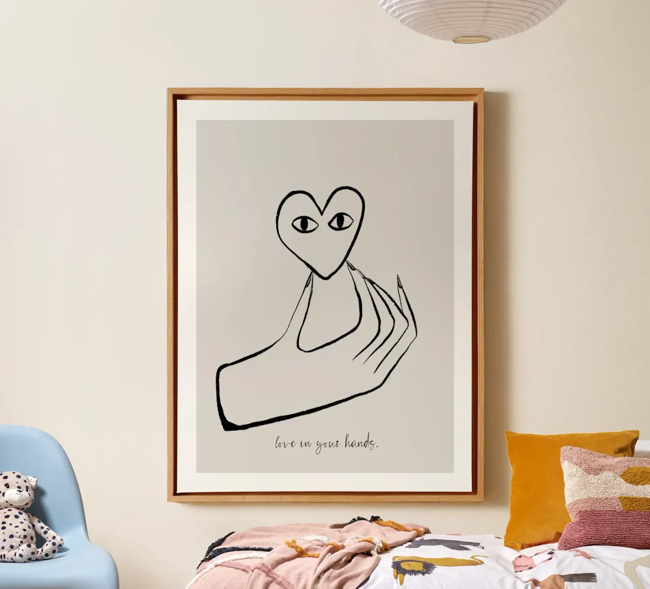 Love In Your Hands canvas with Floater frame by treechild