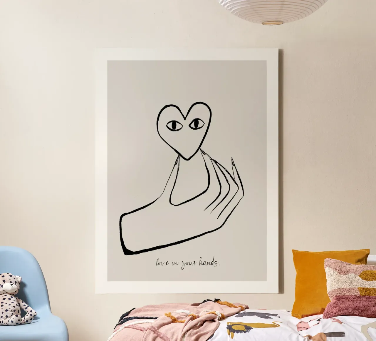 Love In Your Hands canvas with Floater frame by treechild
