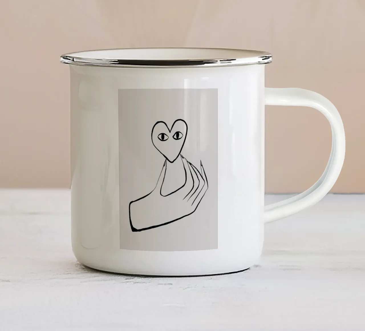 Heart In Hand tazza in smalto da treechild