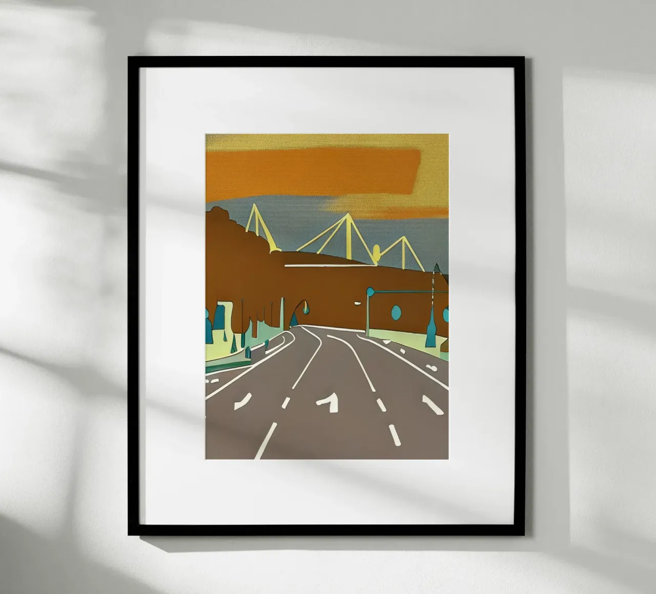 Escursione_Stadio_Dortmund_2 poster con telaio in legno da Abstract Art by LK