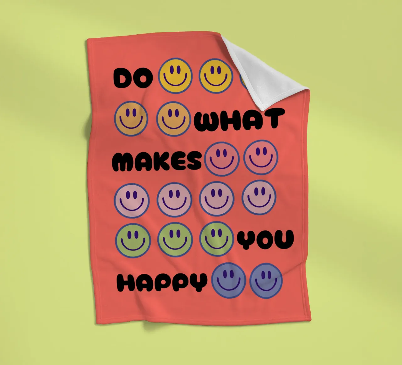 Smiley Spectrum fleece blanket by Doodle Dreams Art